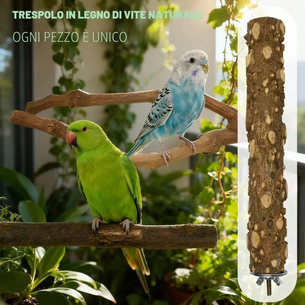 VGECEE Set 9 Posatoi in Legno per Pappagalli - immagine 3