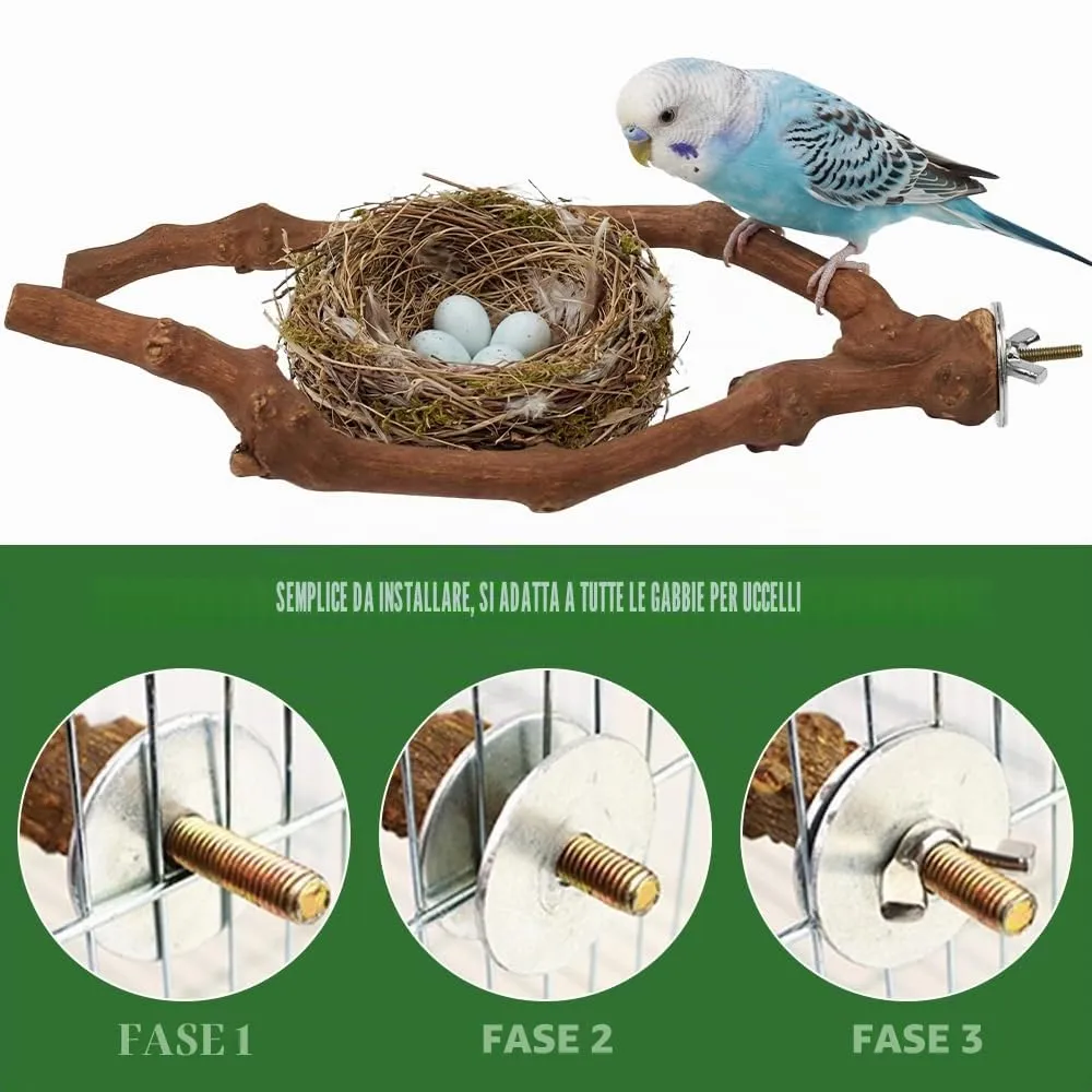 VGECEE Set 9 Posatoi in Legno per Pappagalli - immagine 5