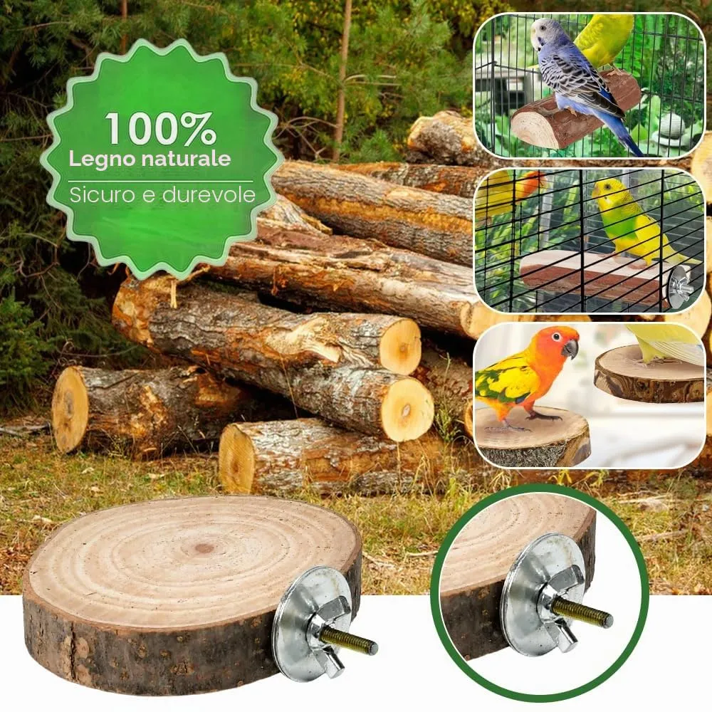 VGECEE Set 9 Posatoi in Legno per Pappagalli - immagine 6