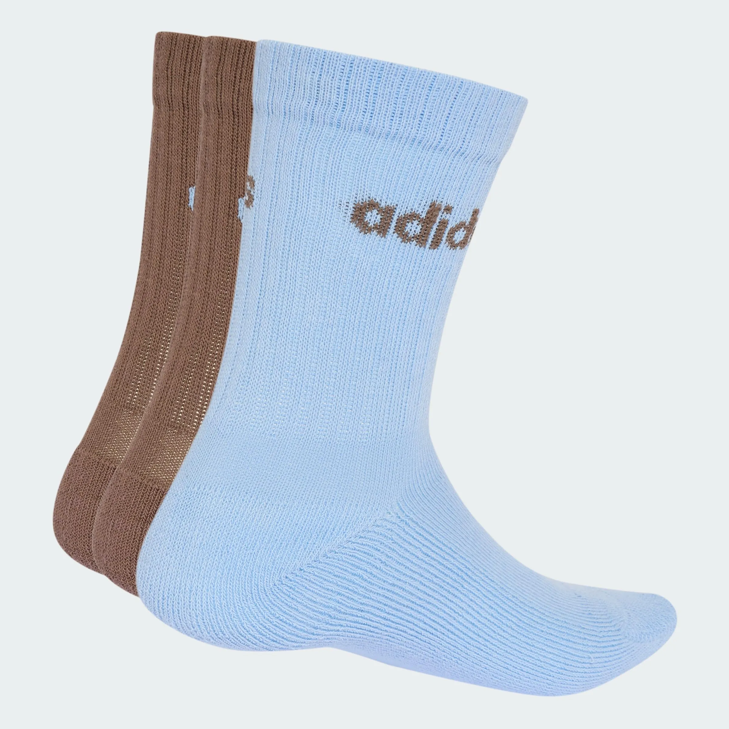 adidas Linear Cushioned Socks, 3 Pairs, Earth Strata / Glow Blue / Earth Strata, KX1275 - immagine 3