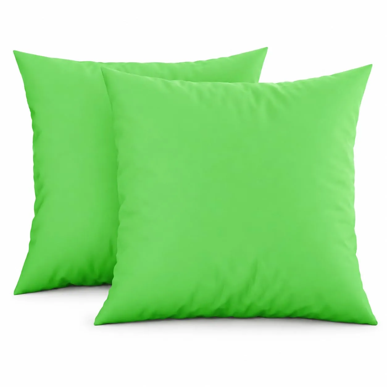 PETTI Artigiani Italiani - Coppia di Federe Cuscino 50x50 cm in Microfibra, Verde Mela, Set di 2 - immagine 1