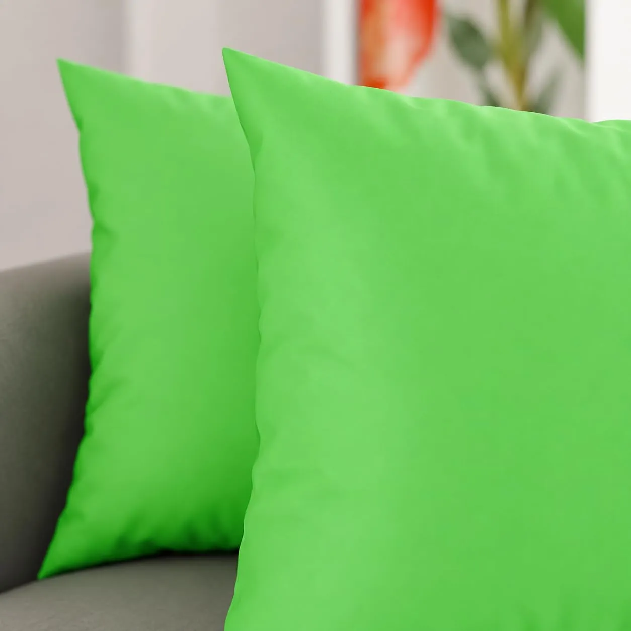 PETTI Artigiani Italiani - Coppia di Federe Cuscino 50x50 cm in Microfibra, Verde Mela, Set di 2 - immagine 3