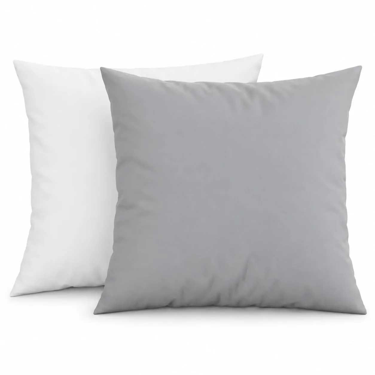 PETTI Artigiani Italiani Coppia di Federe Cuscino 60x60 cm in Microfibra Double Face, Bianco Grigio Chiaro, Set di 2 - immagine 1