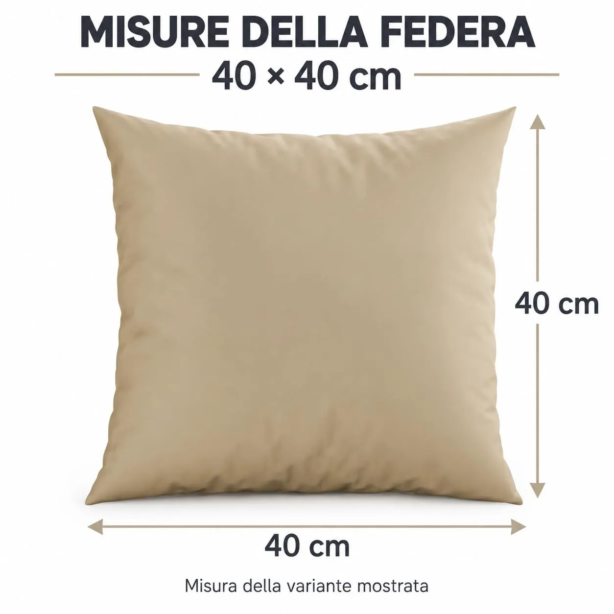 PETTI Artigiani Italiani Federe Cuscino 40x40 cm in Microfibra, Set 2 Fodere Double Face Tortora Bianco - immagine 4