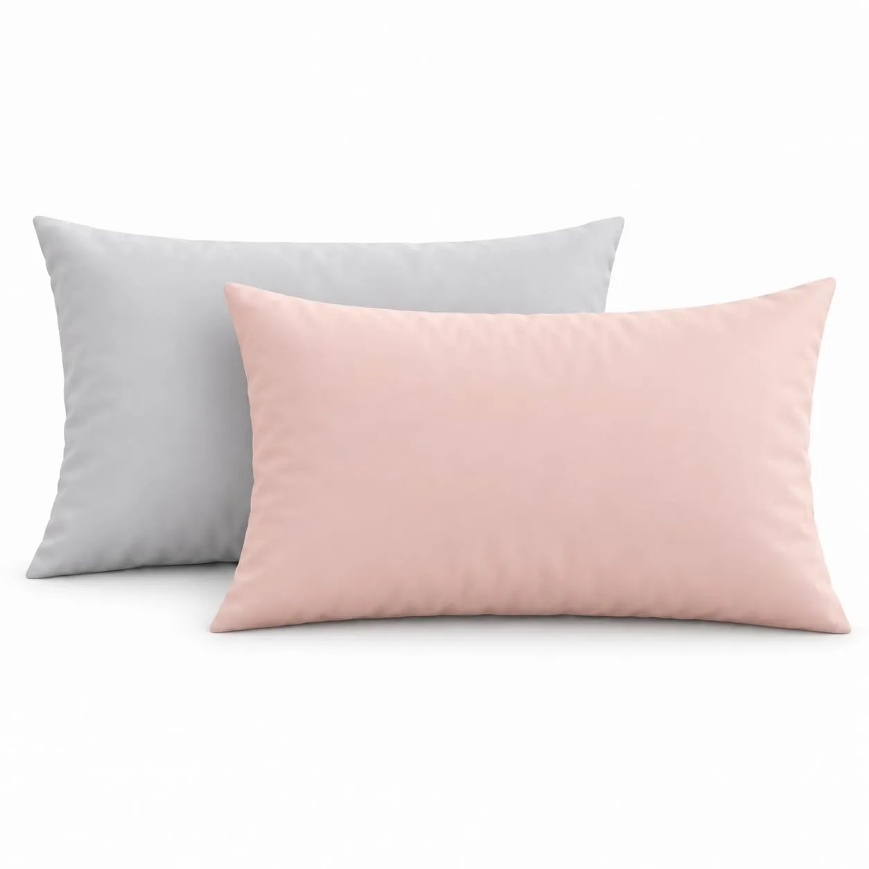 PETTI Artigiani Italiani Coppia di Federe Cuscino 50x30 cm in Microfibra Double Face, Cipria Grigio Chiaro, Set di 2 - immagine 1