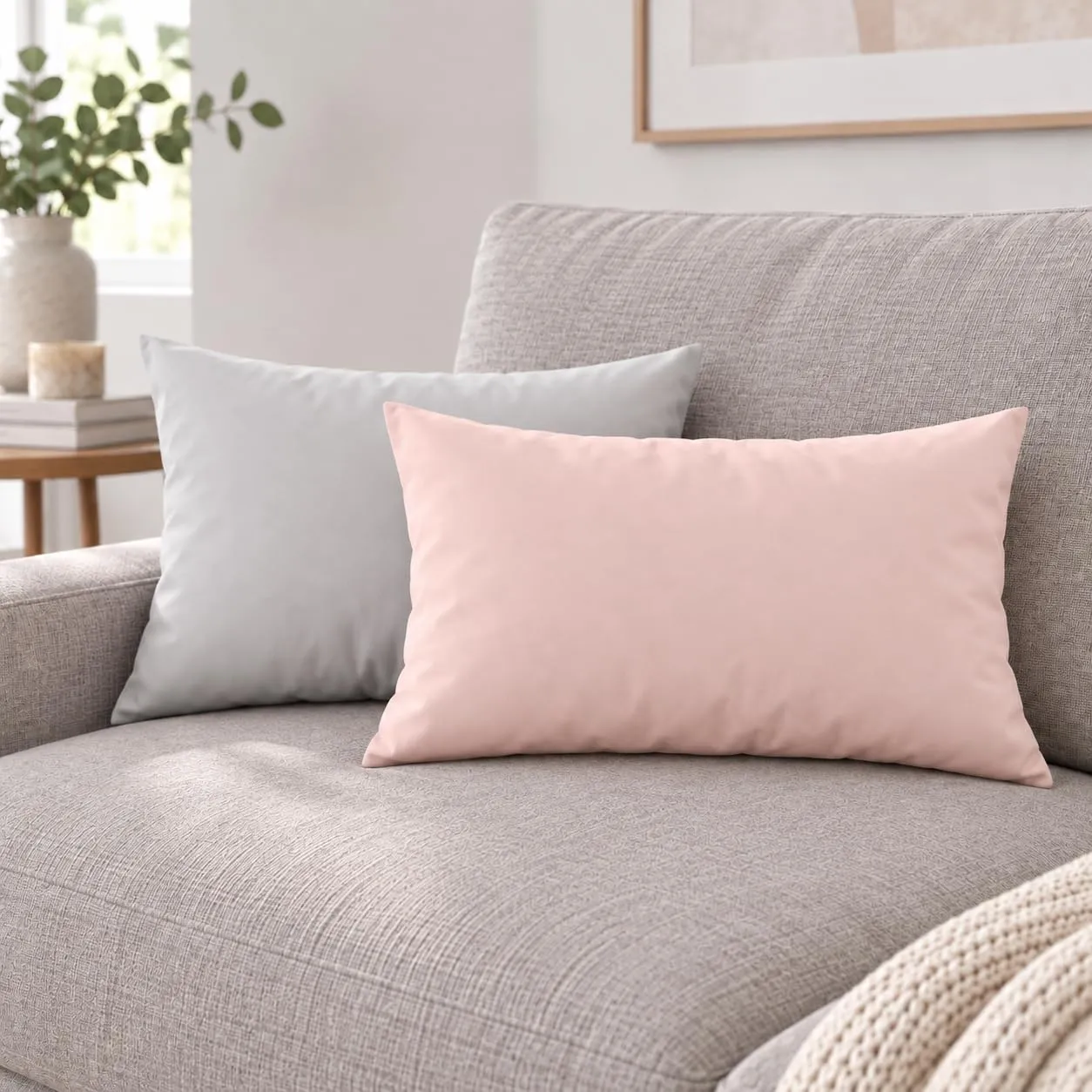 PETTI Artigiani Italiani Coppia di Federe Cuscino 50x30 cm in Microfibra Double Face, Cipria Grigio Chiaro, Set di 2 - immagine 2
