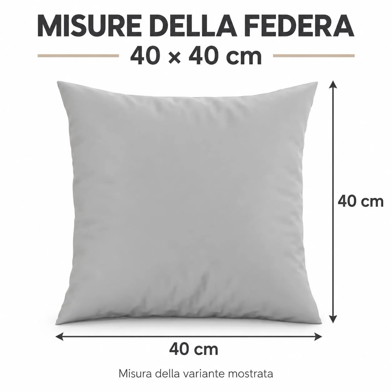 PETTI Artigiani Italiani - Coppia di Federe Cuscino 40x40 cm in Microfibra, Double Face Nero Grigio Chiaro, Set di 2 - immagine 4