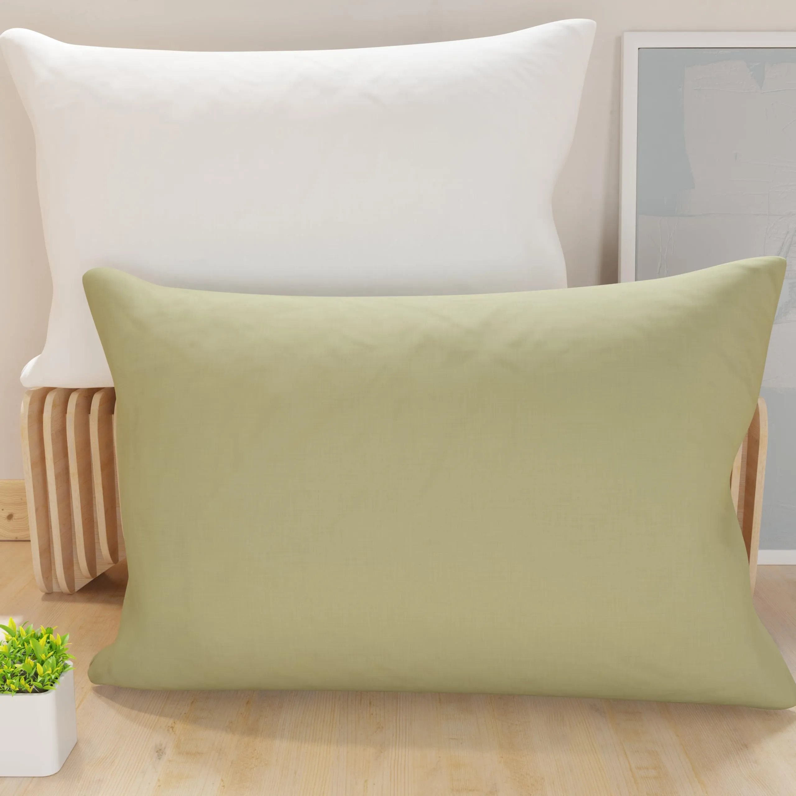 PETTI Artigiani Italiani Coppia di Federe Cuscino 60x40 cm in Microfibra Double Face Tortora Bianco, Set di 2 - immagine 1