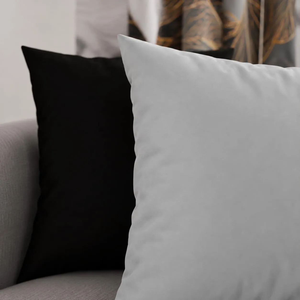 PETTI Artigiani Italiani Coppia di Federe Cuscino 60x60 cm in Microfibra Double Face Nero Grigio Chiaro, Set di 2 - immagine 3