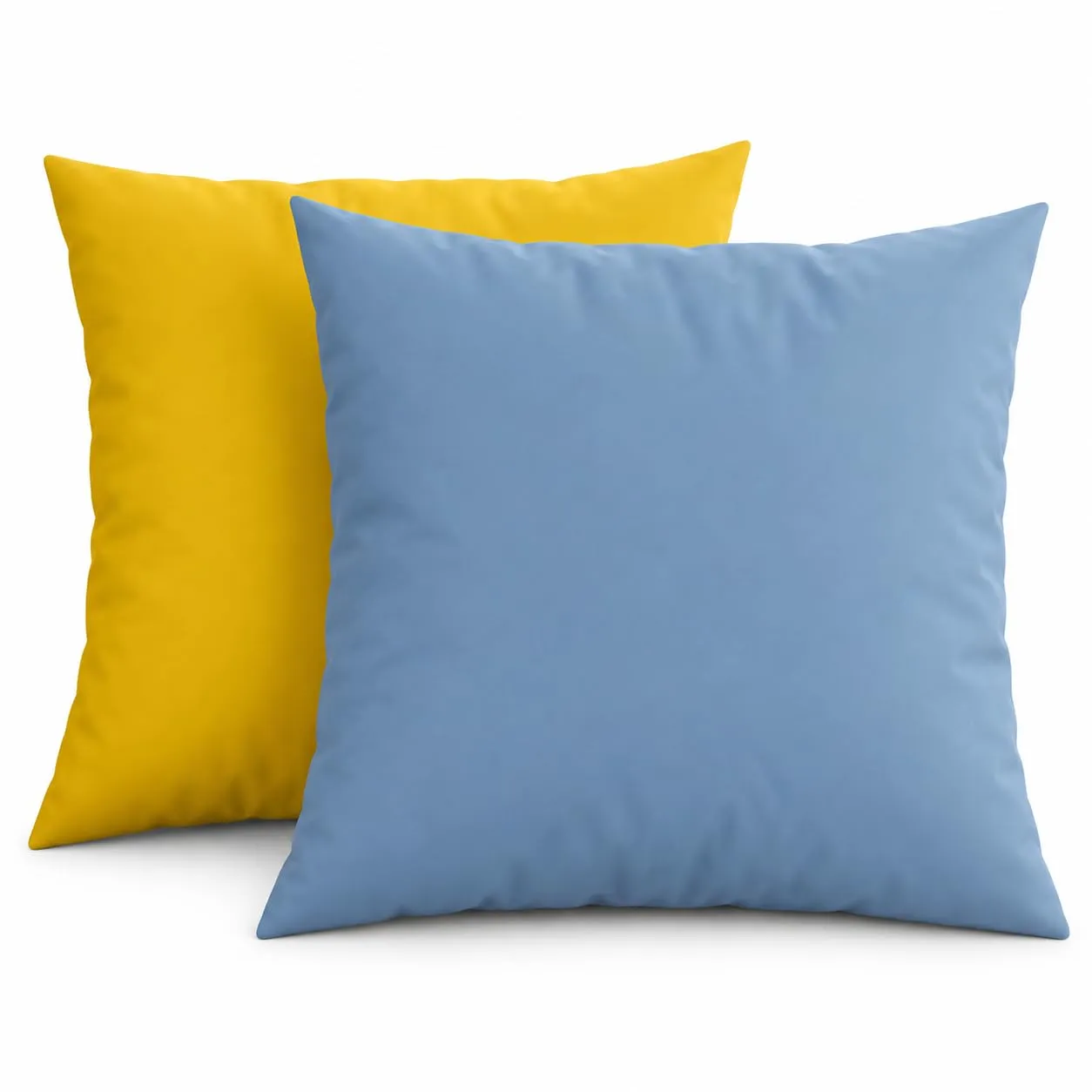 PETTI Artigiani Italiani - Coppia di Federe Cuscino 50x50 cm in Microfibra Double Face Celeste Giallo, Set 2 Pezzi - immagine 1