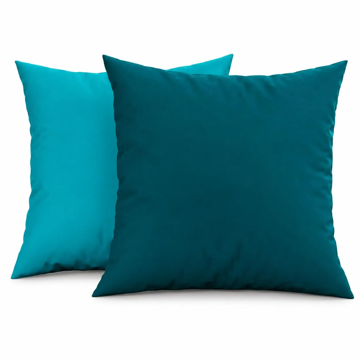 PETTI Artigiani Italiani Coppia di Federe Cuscino 40x40 cm in Microfibra Double Face, Tiffany Ottanio, Set di 2 - immagine 1