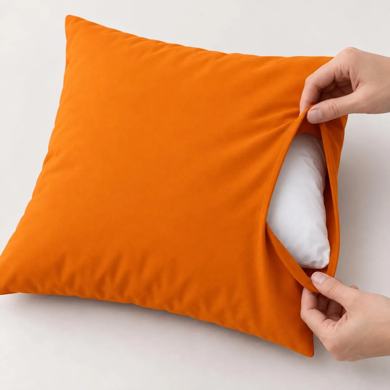 PETTI Artigiani Italiani Coppia di Federe Cuscino 60x60 cm in Microfibra Double Face, Arancione Rosso, Set di 2 - immagine 6