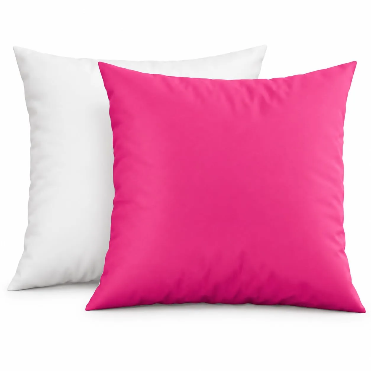 PETTI Artigiani Italiani - Set 2 Federe Cuscino 60x60 cm in Microfibra Double Face Fucsia Bianco - immagine 1