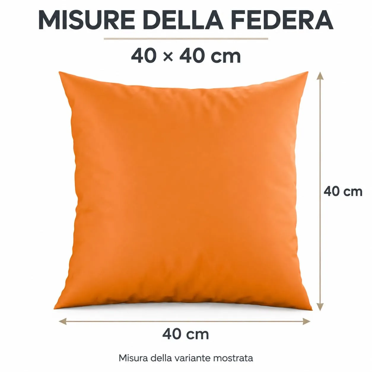 PETTI Artigiani Italiani Coppia di Federe Cuscino 40x40 cm in Microfibra Double Face Arancione Panna, Set di 2 - immagine 4