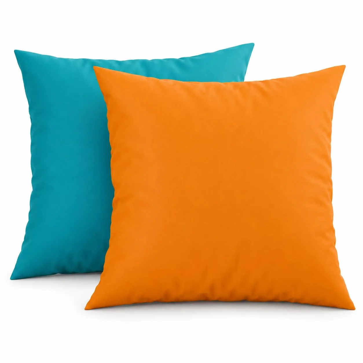 PETTI Artigiani Italiani Coppia di Federe Cuscino 60x60 cm in Microfibra Double Face Arancione Tiffany, Set di 2 - immagine 1