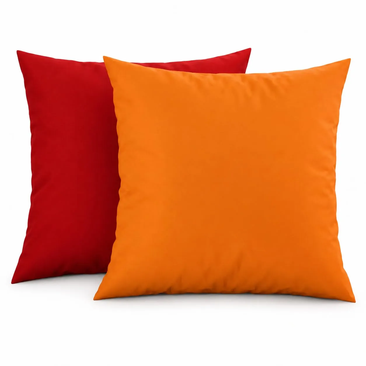 PETTI Artigiani Italiani - Coppia di Federe Cuscino 45x45 cm in Microfibra Double Face, Arancione Rosso, Set di 2 - immagine 1