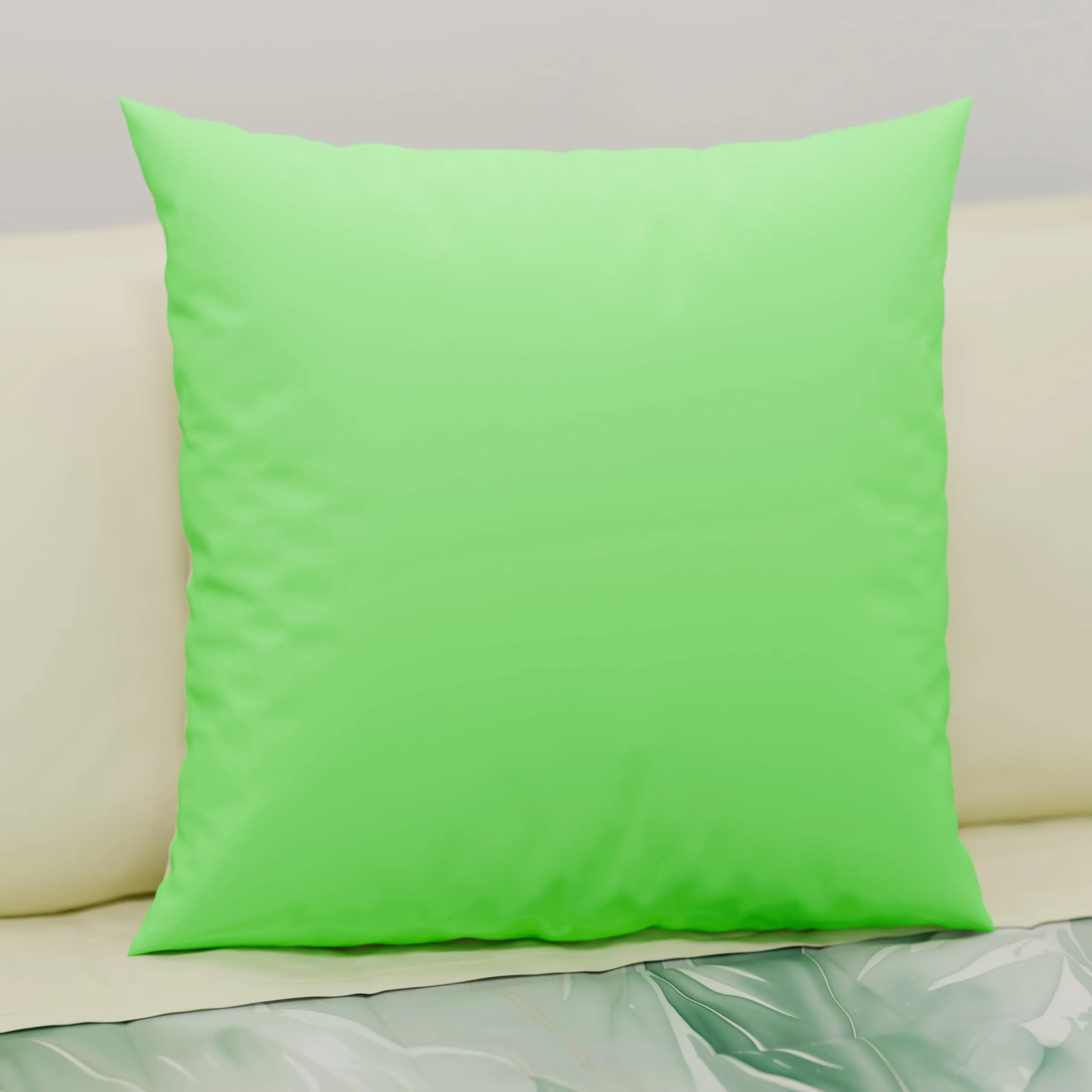 PETTI Artigiani Italiani Coppia di Federe Cuscino 80x50 cm in Microfibra Double Face, Verde Mela Panna, Set di 2 - immagine 2
