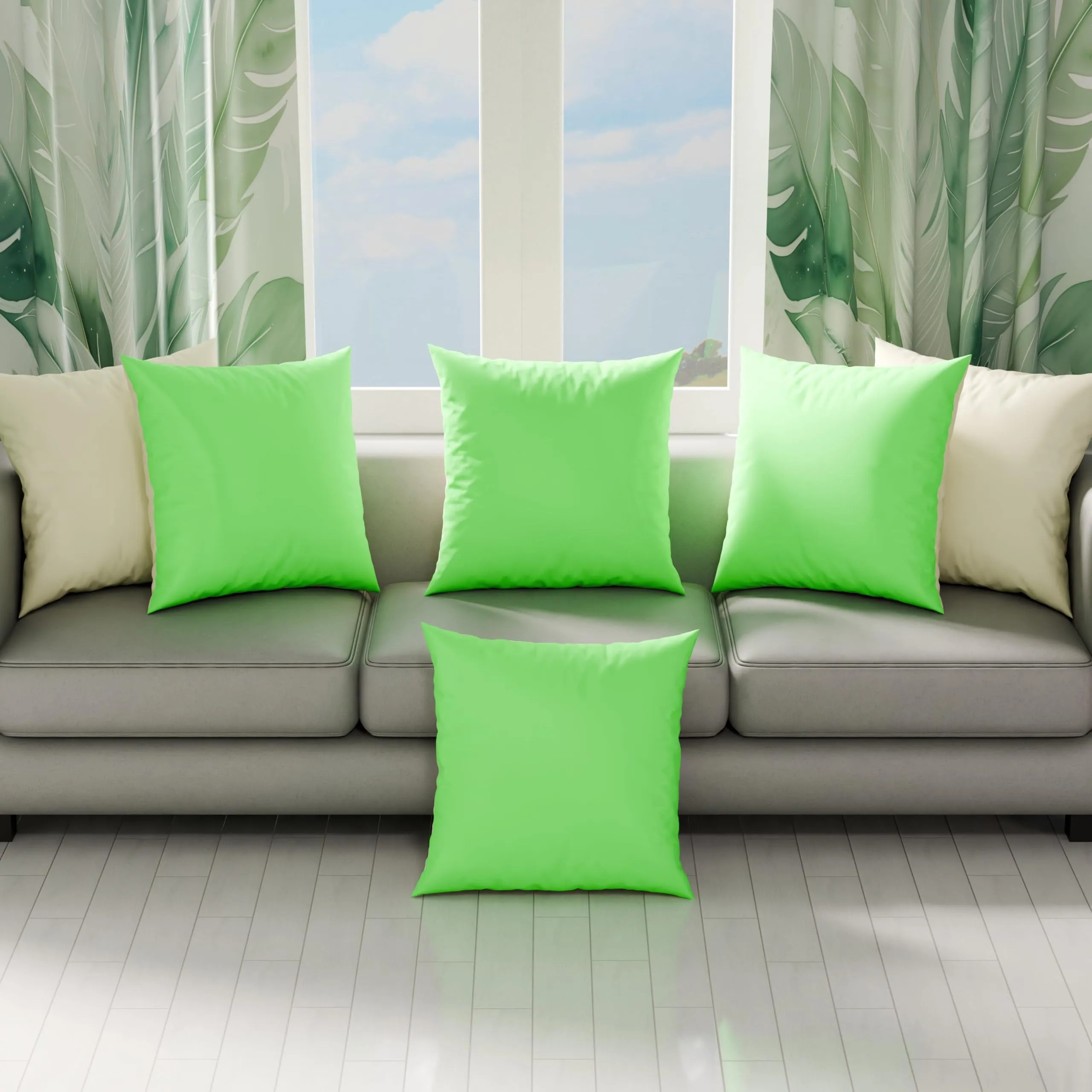 PETTI Artigiani Italiani Coppia di Federe Cuscino 80x50 cm in Microfibra Double Face, Verde Mela Panna, Set di 2 - immagine 3