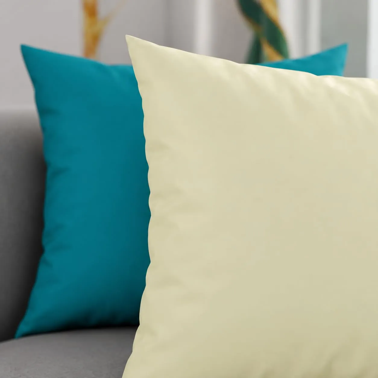 PETTI Artigiani Italiani Federe Cuscino 35x35 cm in Microfibra, Set 2 Fodere Double Face, Tiffany Panna - immagine 3