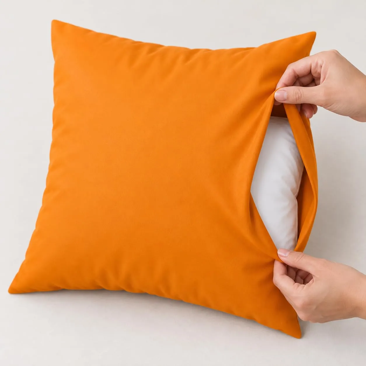 PETTI Artigiani Italiani Coppia di Federe Cuscino 45x45 cm in Microfibra Double Face, Arancione Tiffany, Set di 2 - immagine 6