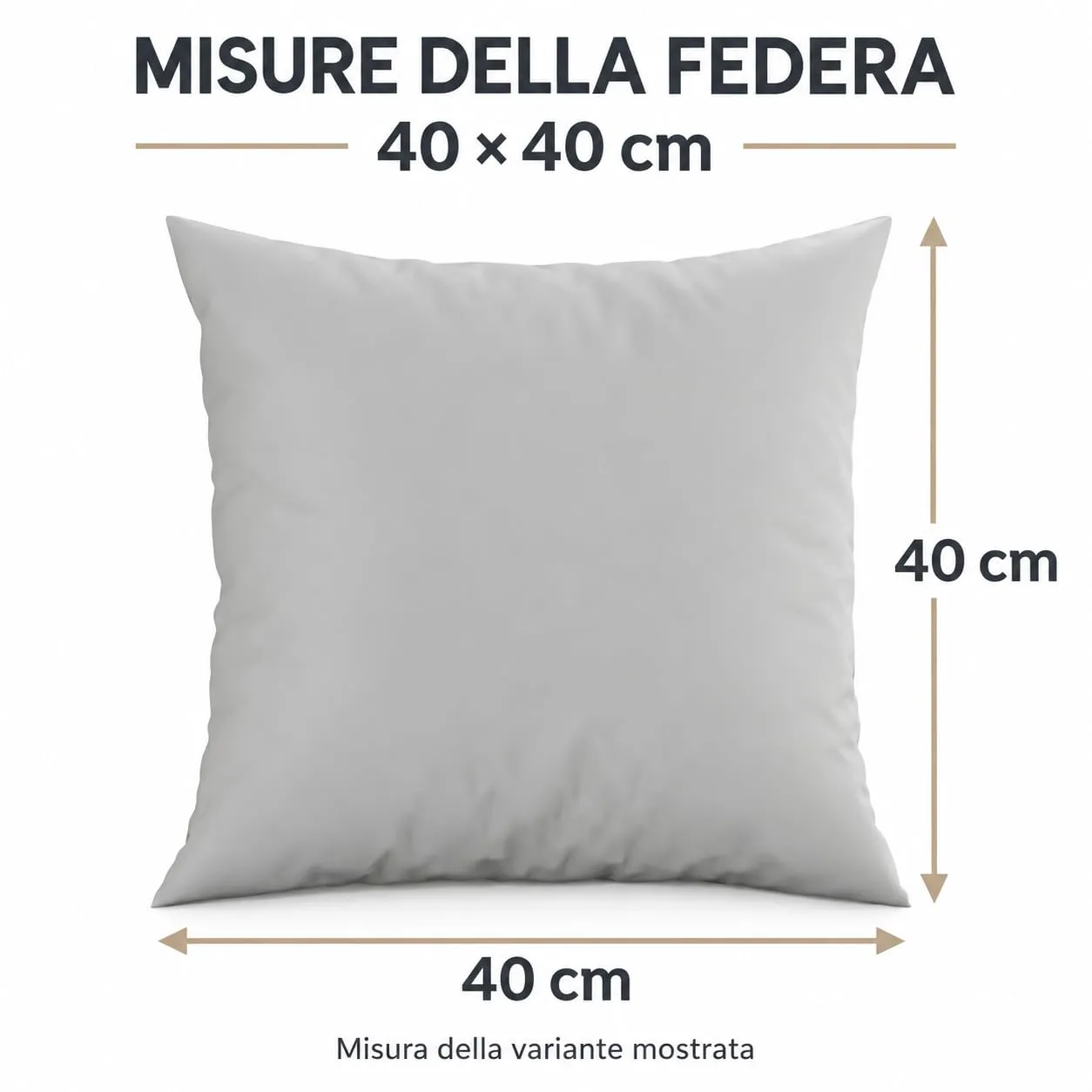 PETTI Artigiani Italiani Federe Cuscino 40x40 cm in Microfibra, Set 2 Fodere Double Face, Panna Grigio Chiaro - immagine 4