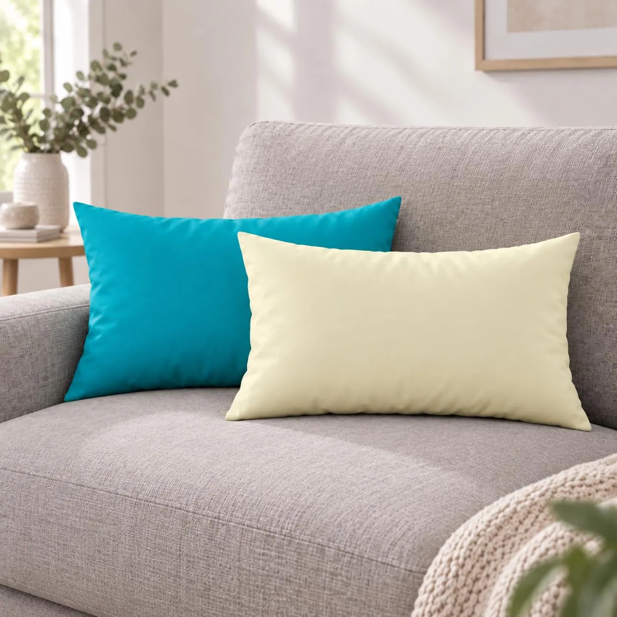 PETTI Artigiani Italiani Coppia di Federe Cuscino 50x30 cm in Microfibra Double Face Tiffany Panna, Set 2 - immagine 2