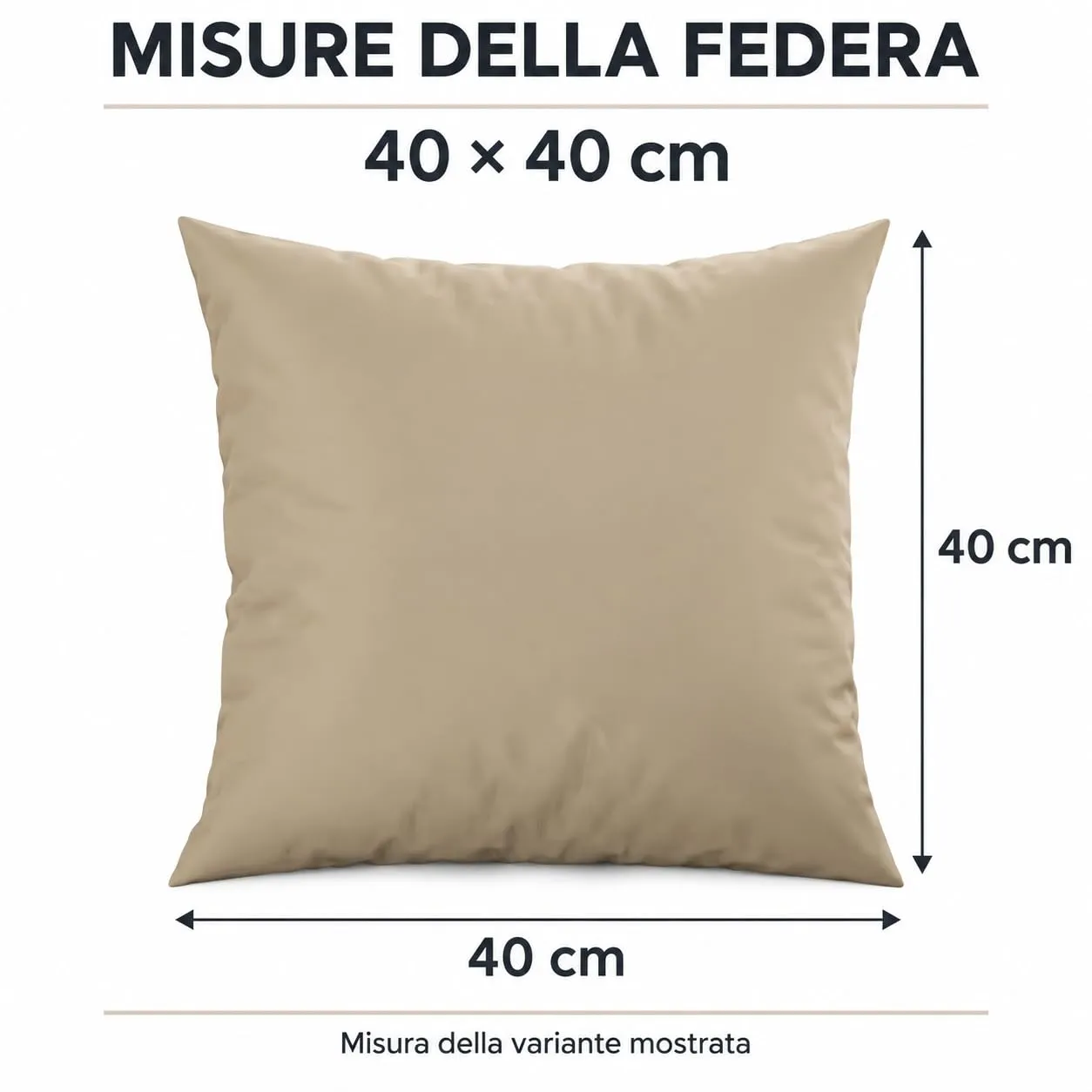 PETTI Artigiani Italiani - Coppia di Federe Cuscino 40x40 cm in Microfibra, Double Face Tortora Fango, Set di 2 - immagine 4