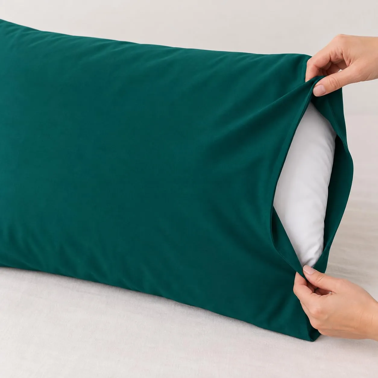 PETTI Artigiani Italiani Coppia di Federe Cuscino 80x40 cm in Microfibra, Ottanio, Set di 2 - immagine 6