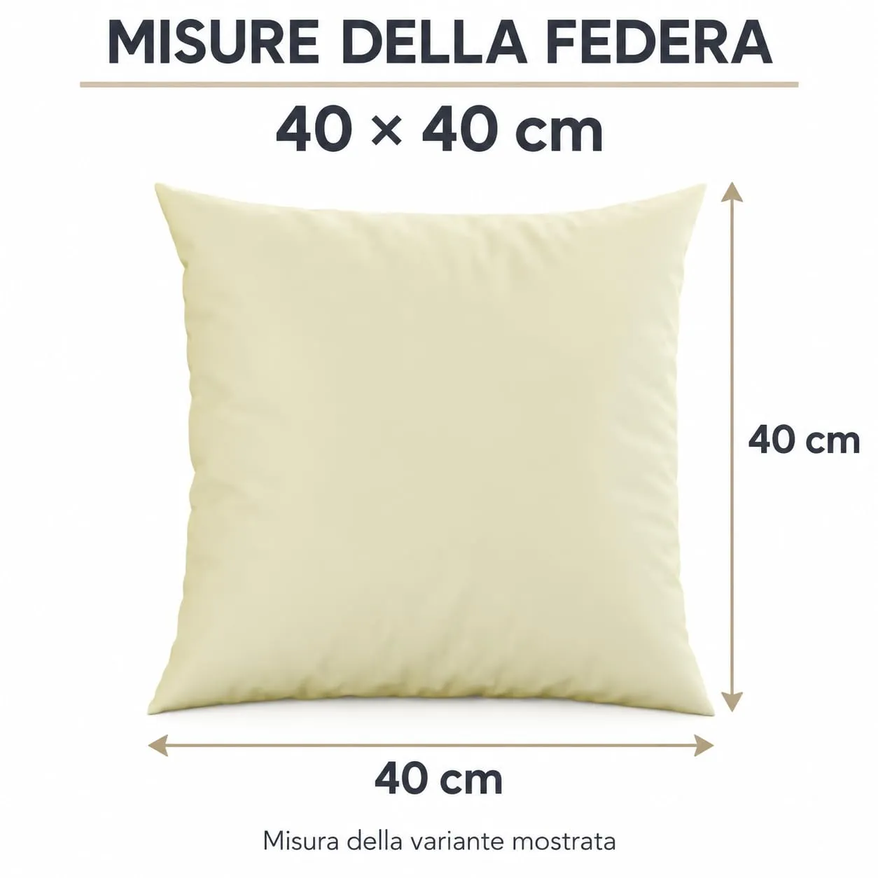 PETTI Artigiani Italiani Coppia di Federe Cuscino 40x40 cm in Microfibra Double Face, Tiffany Panna, Set di 2 - immagine 4