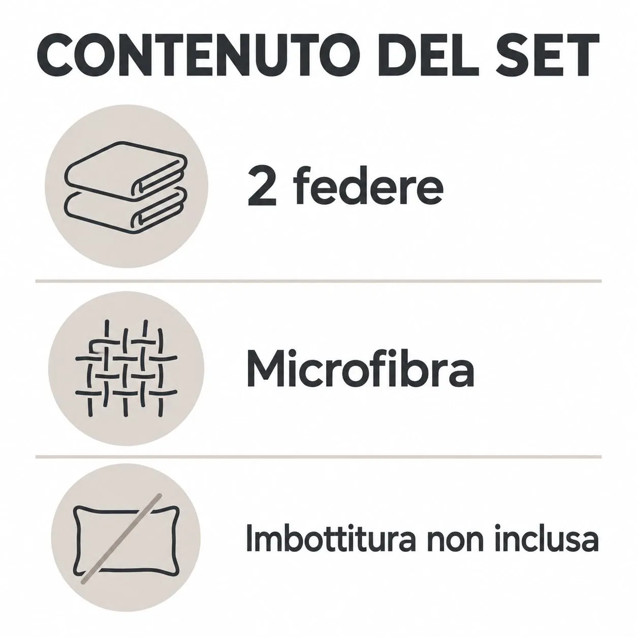 PETTI Artigiani Italiani Federe Cuscino 50x30 cm in Microfibra Double Face Tortora Bianco, Set di 2 - immagine 5