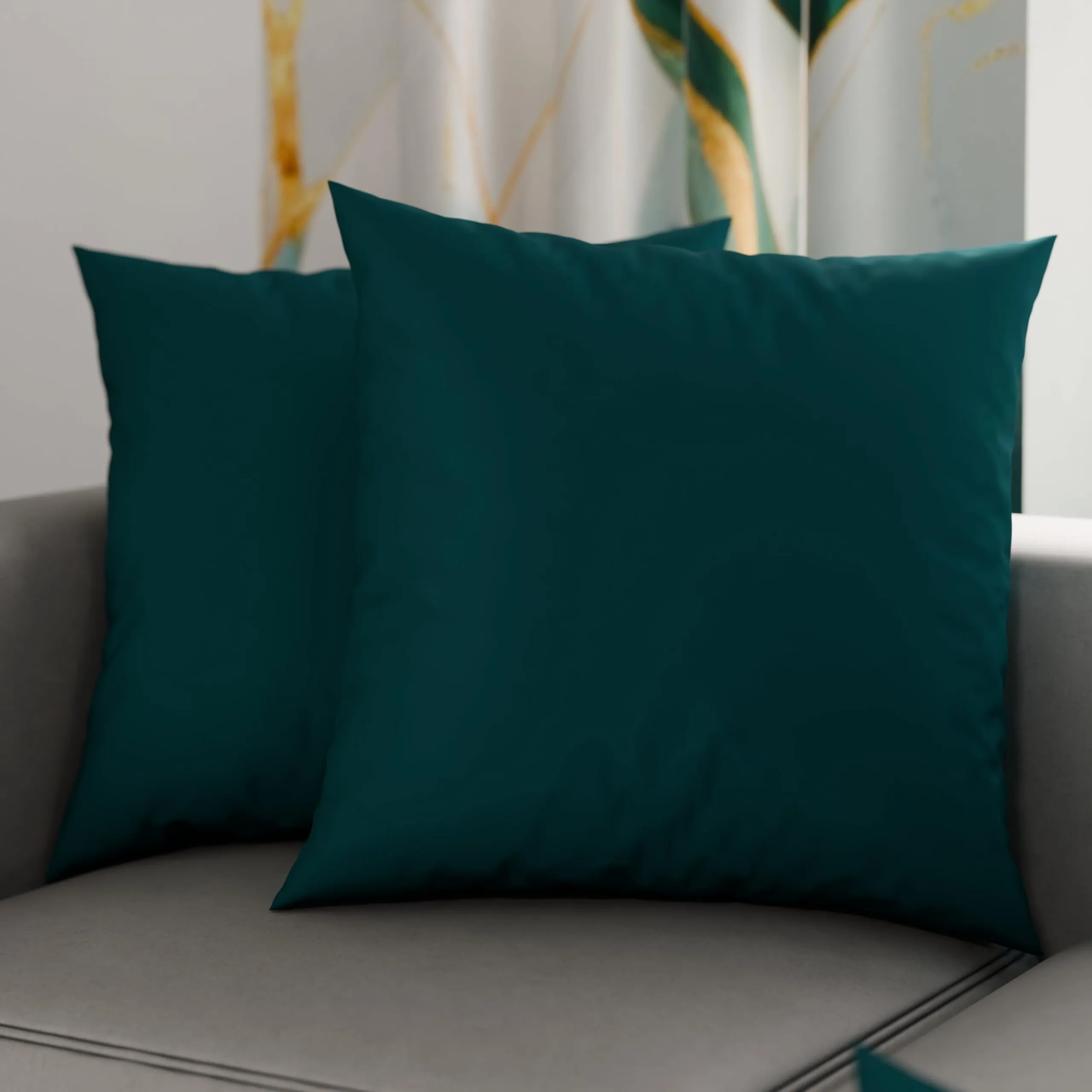 PETTI Artigiani Italiani Coppia di Federe Cuscino 50x30 cm in Microfibra, Ottanio, Set di 2 - immagine 1