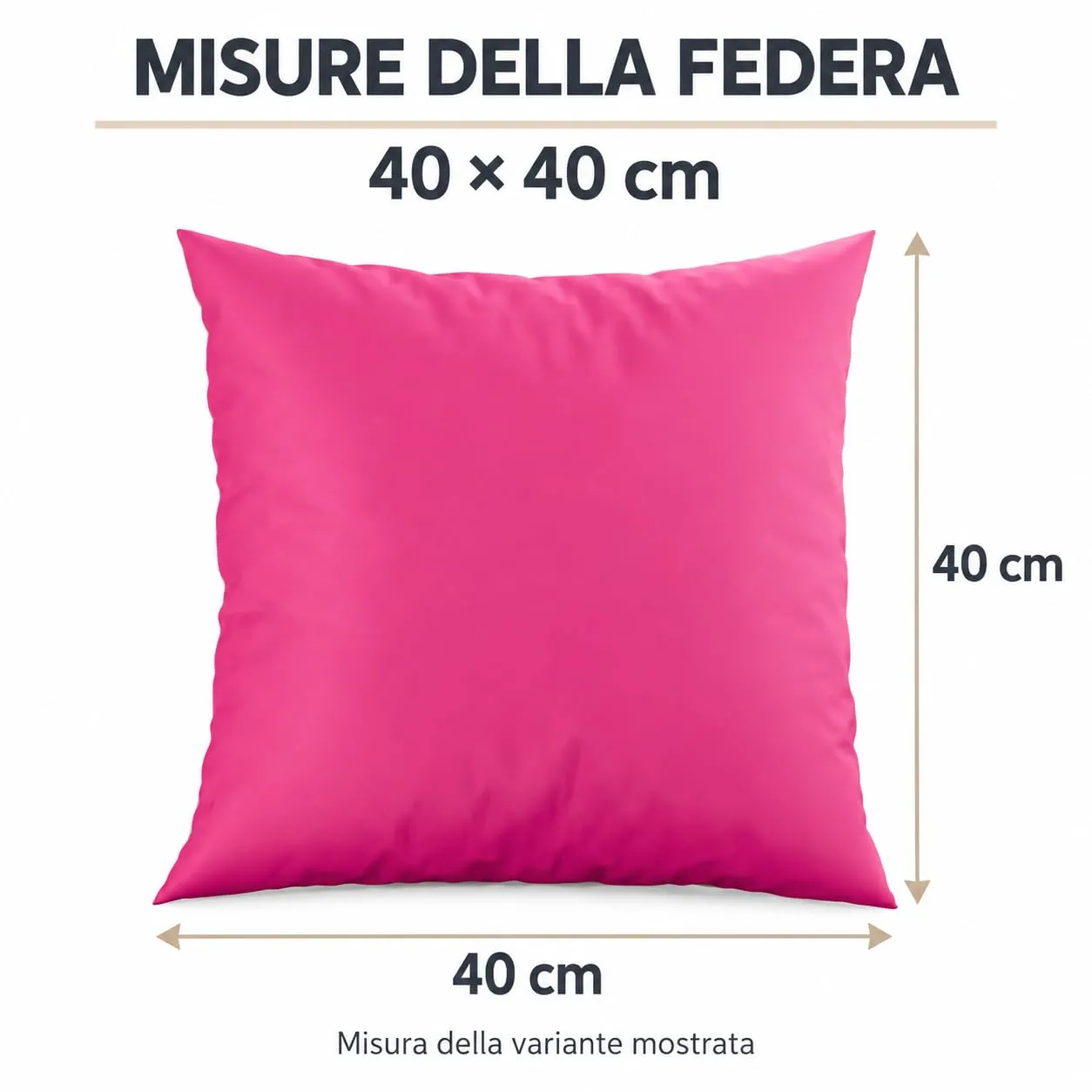 PETTI Artigiani Italiani Coppia di Federe Cuscino 40x40 cm in Microfibra Double Face Fucsia Bianco, Set 2 - immagine 4