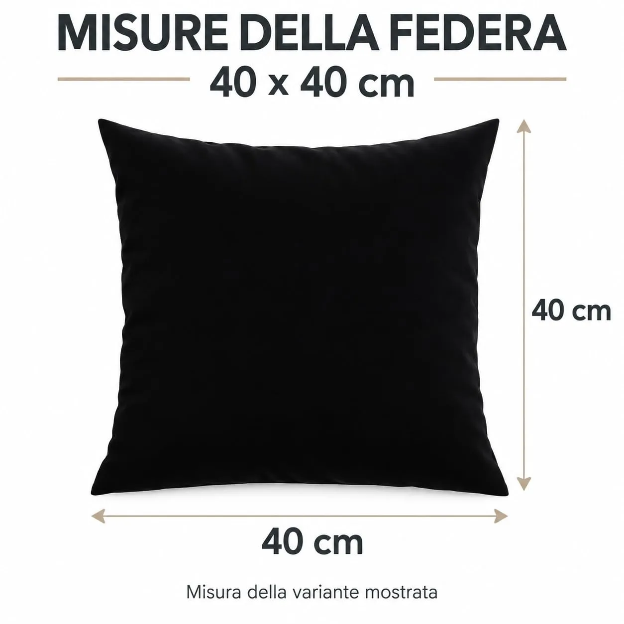 PETTI Artigiani Italiani Federe Cuscino 40x40 cm in Microfibra, Set 2 Fodere Double Face Bianco Nero - immagine 4