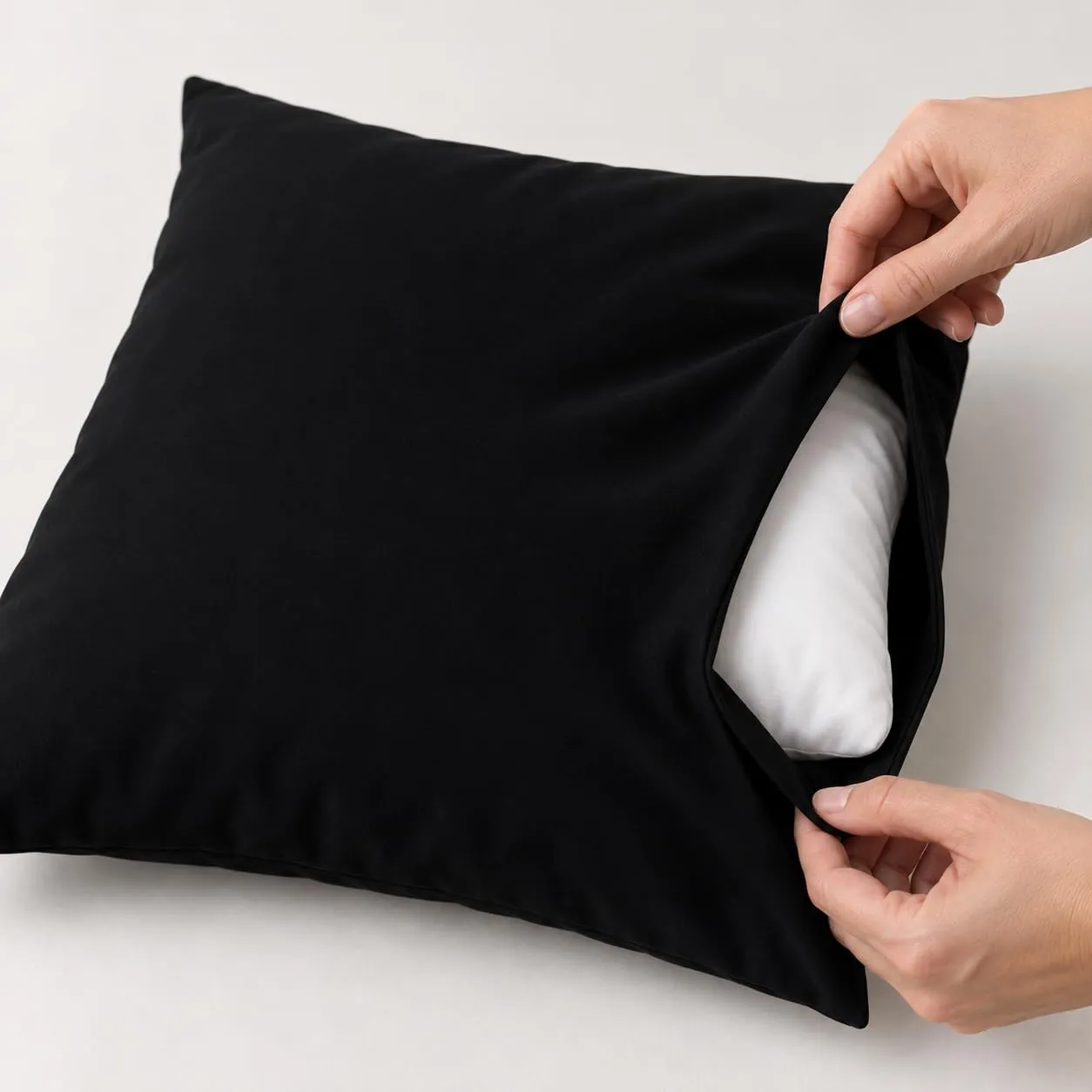 PETTI Artigiani Italiani Federe Cuscino 40x40 cm in Microfibra, Set 2 Fodere Double Face Bianco Nero - immagine 6