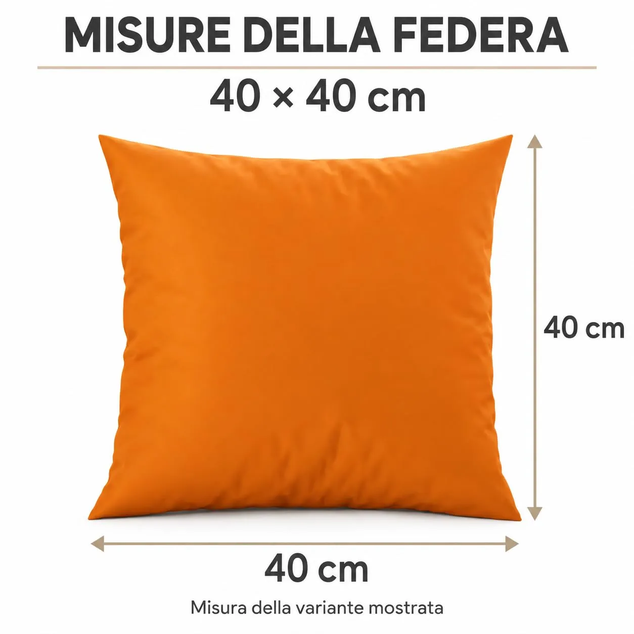 PETTI Artigiani Italiani Coppia di Federe Cuscino 40x40 cm in Microfibra Double Face, Arancione Rosso, Set di 2 - immagine 4