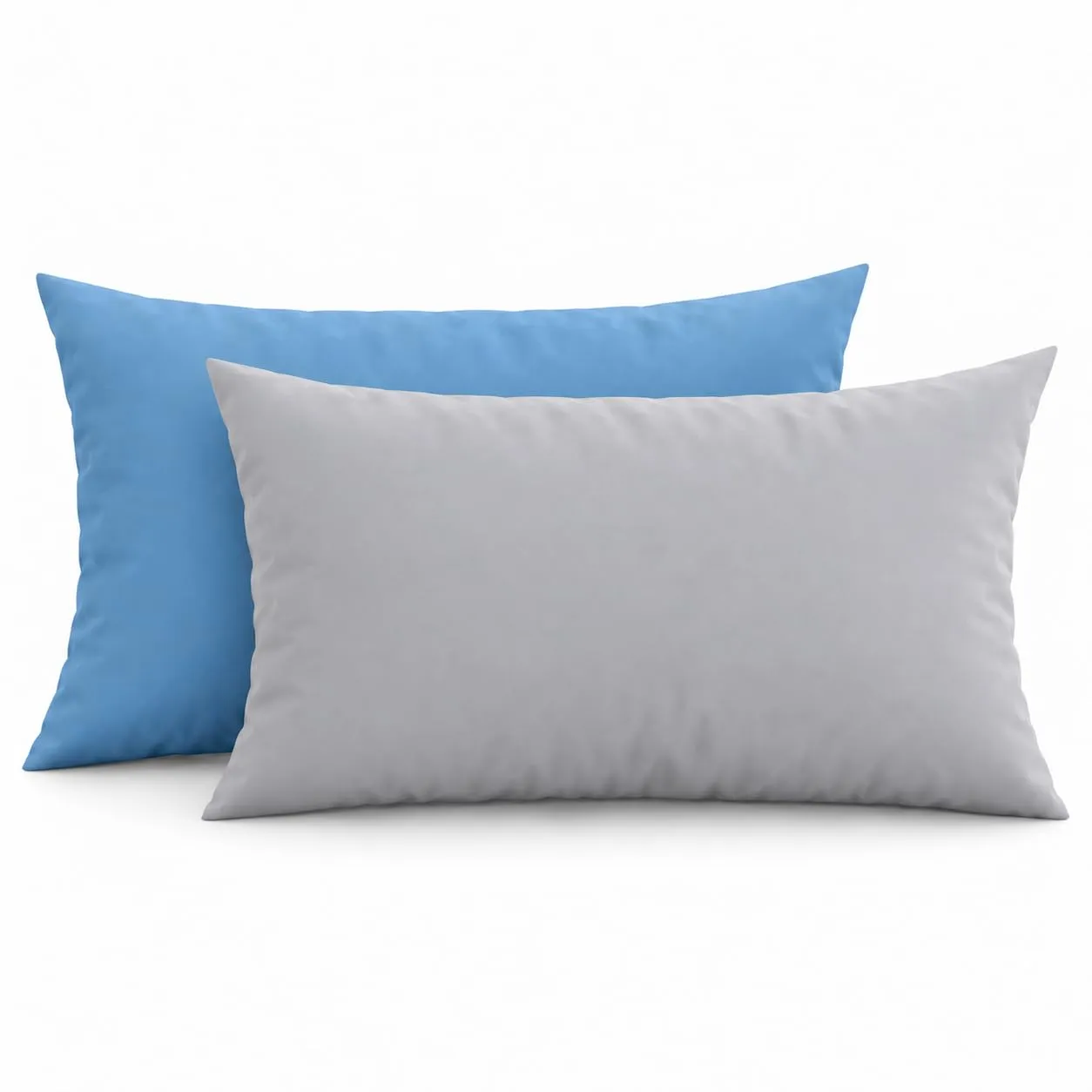 PETTI Artigiani Italiani Federe Cuscino in Microfibra 50x30 cm, Set 2 Fodere Double Face Celeste Grigio Chiaro - immagine 1