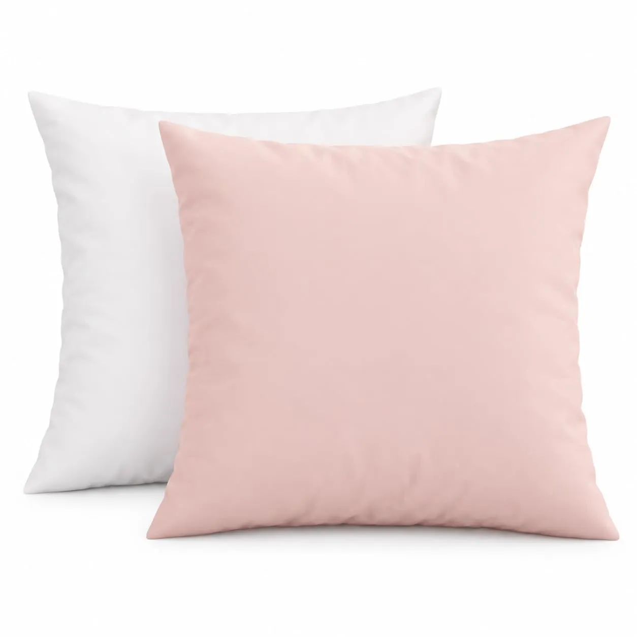 PETTI Artigiani Italiani Federe Cuscino 60x60 cm in Microfibra, Set 2 Fodere Double Face Bianco Cipria Chiaro - immagine 1