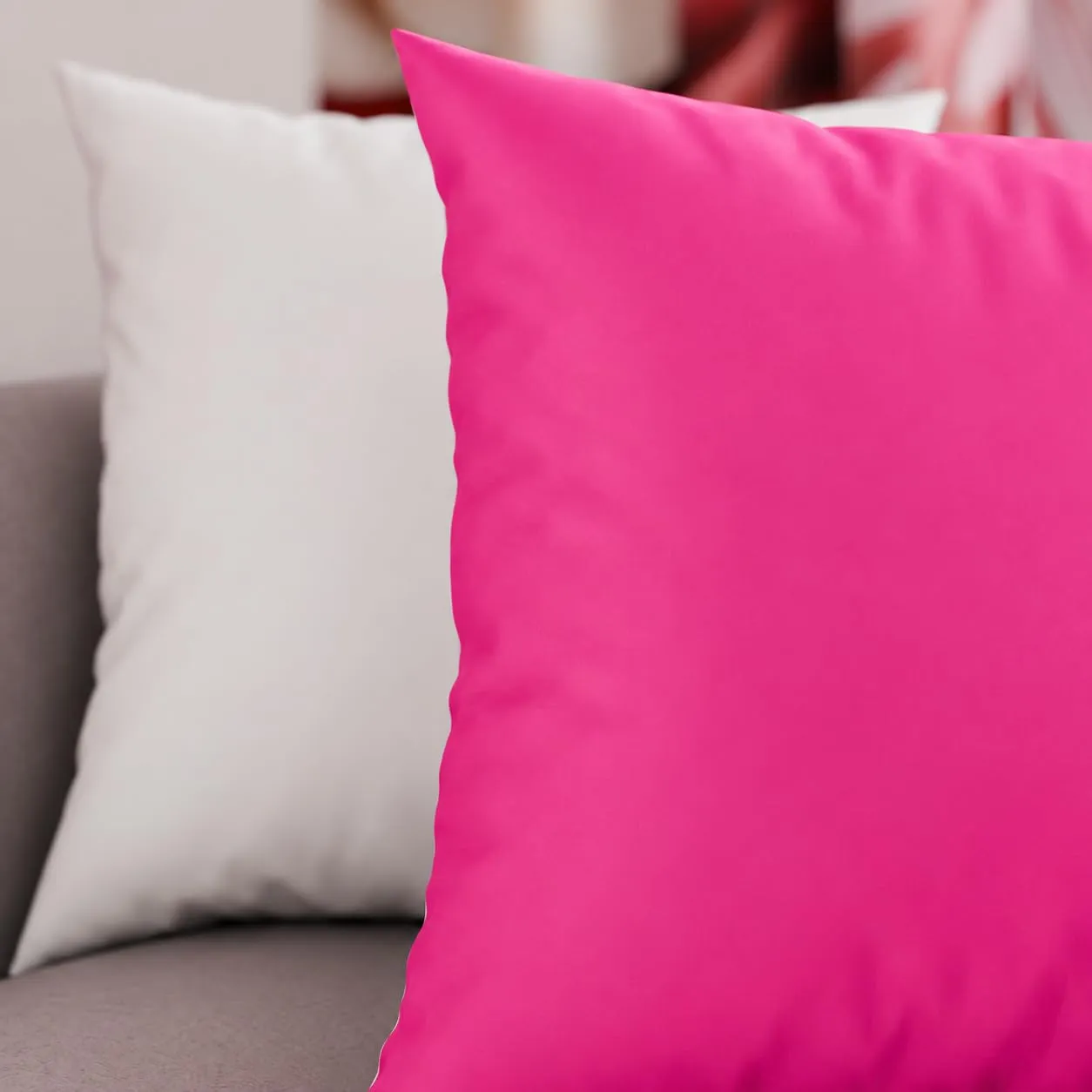 PETTI Artigiani Italiani Federe Cuscino 65x65 cm in Microfibra Double Face Fucsia Bianco, Set di 2 - immagine 3