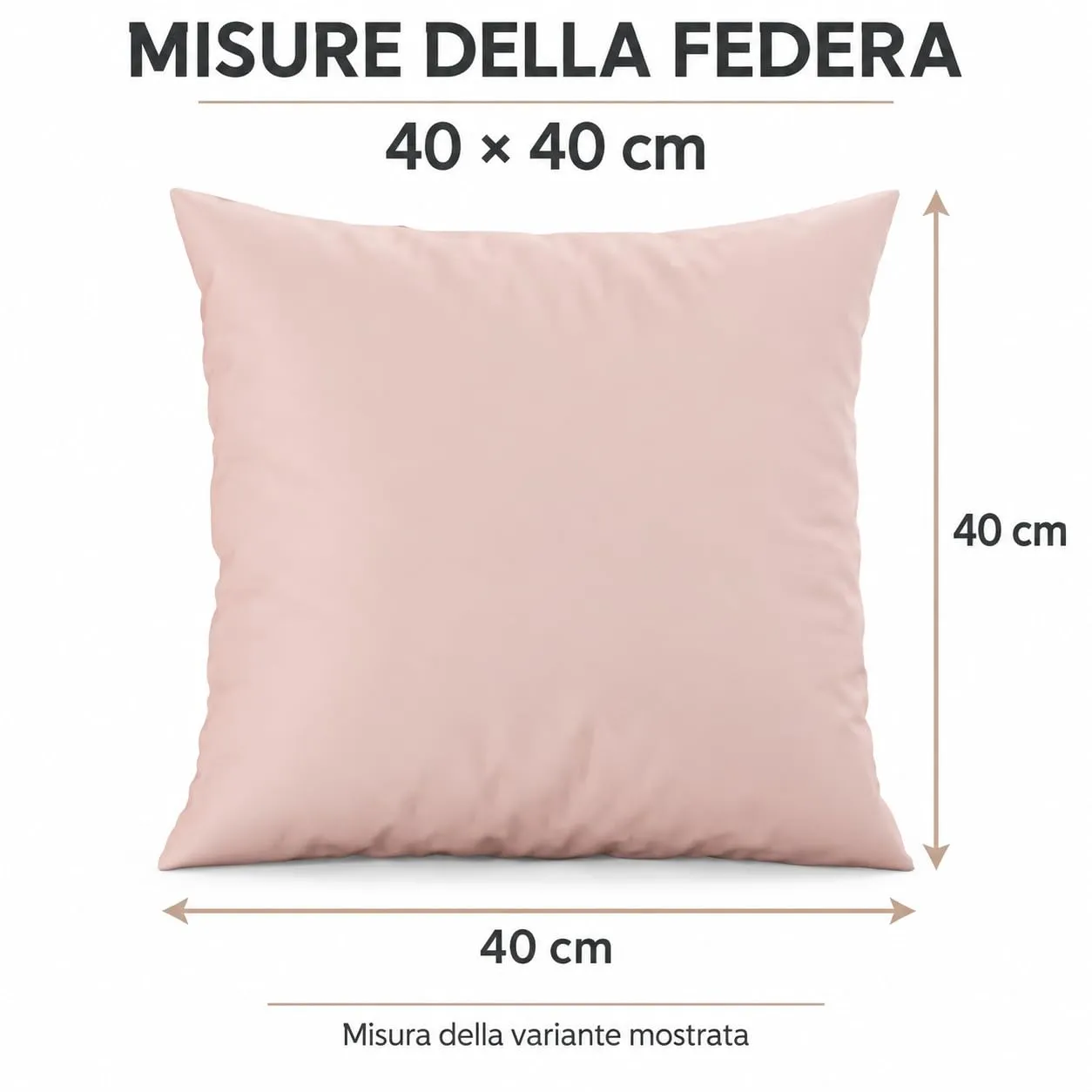 PETTI Artigiani Italiani Federe Cuscino 40x40 cm in Microfibra, Set 2 Fodere Double Face, Cipria Grigio Chiaro - immagine 4