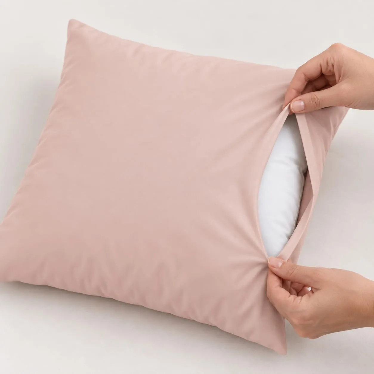 PETTI Artigiani Italiani - Coppia di Federe Cuscino 50x50 cm in Microfibra Double Face, Cipria Grigio Chiaro, Set di 2 - immagine 6
