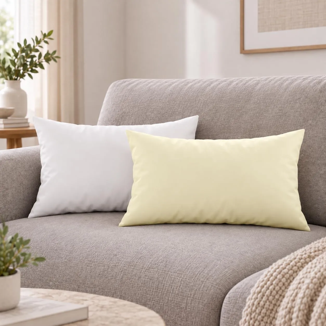 PETTI Artigiani Italiani Coppia di Federe Cuscino 50x30 cm in Microfibra Double Face, Bianco Panna, Set di 2 - immagine 2