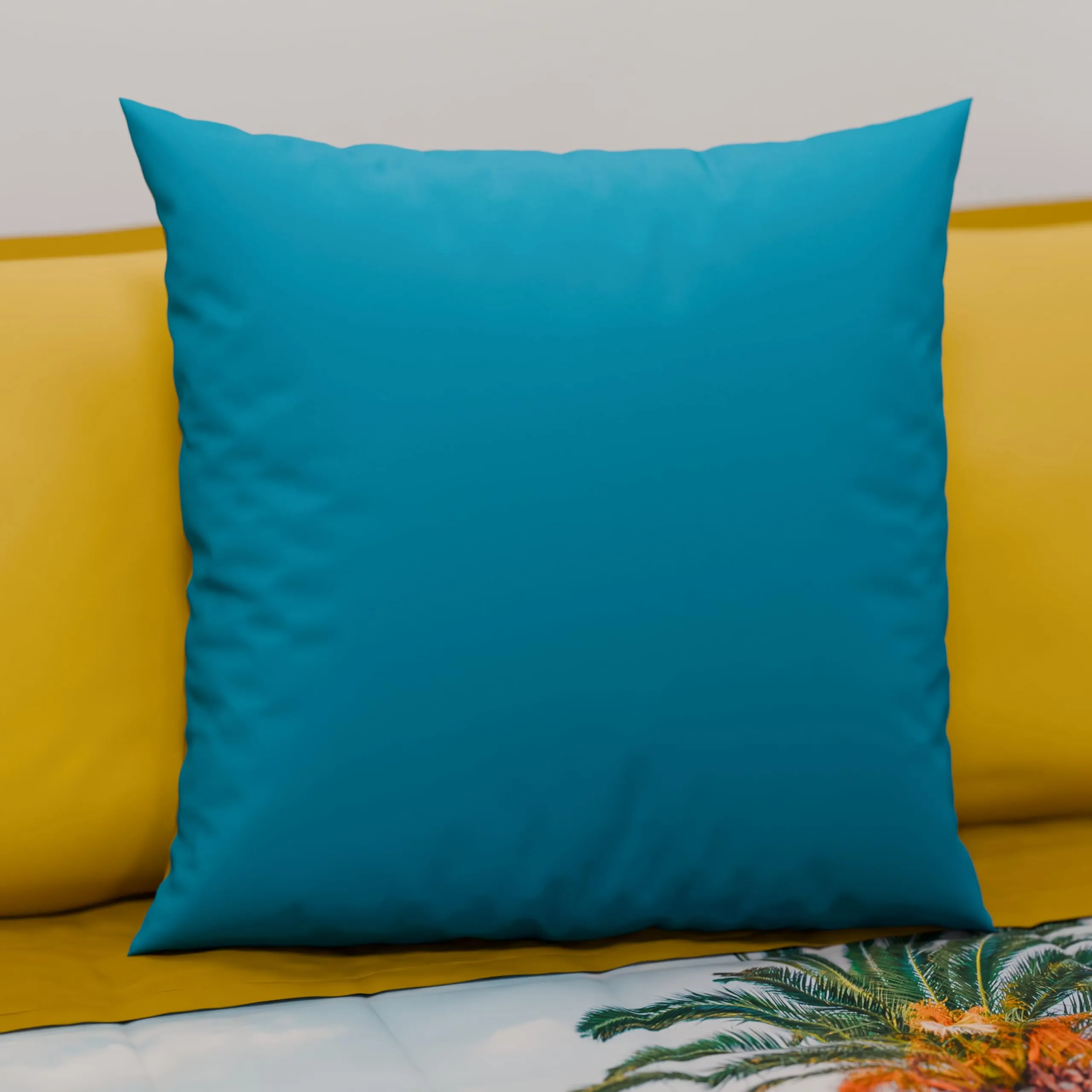 PETTI Artigiani Italiani Coppia di Federe Cuscino 70x40 cm in Microfibra Double Face Celeste Giallo, Set 2 - immagine 2