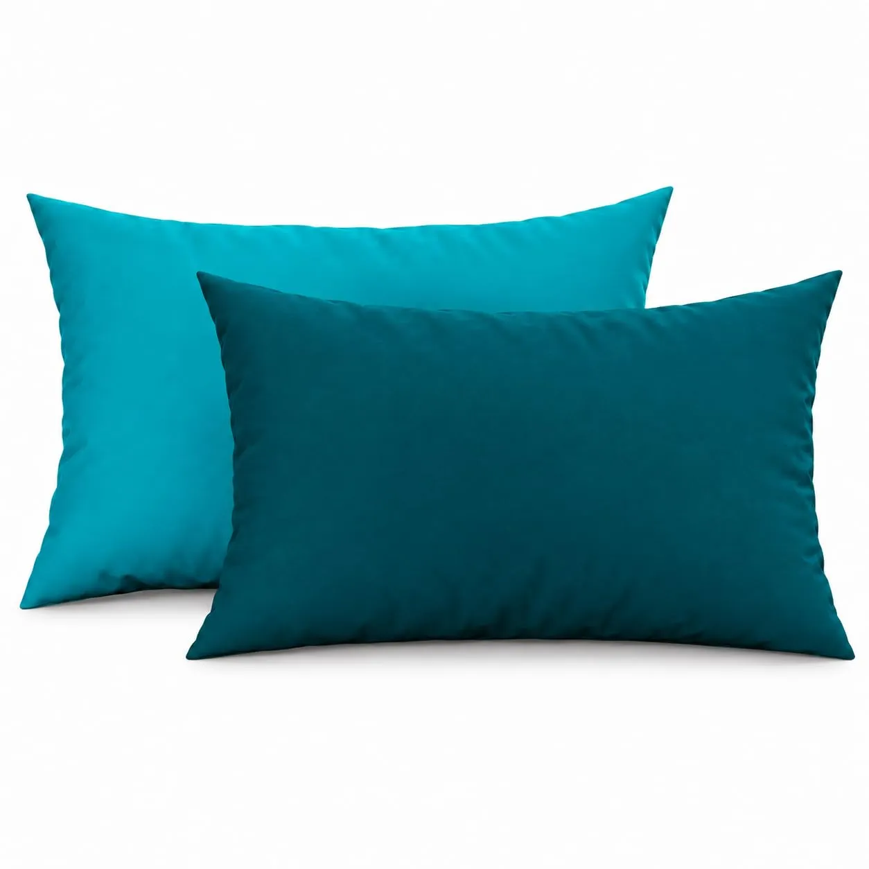 PETTI Artigiani Italiani - Set di 2 Federe per Cuscino 50x30 cm in Microfibra Double Face, Tiffany Ottanio - immagine 1
