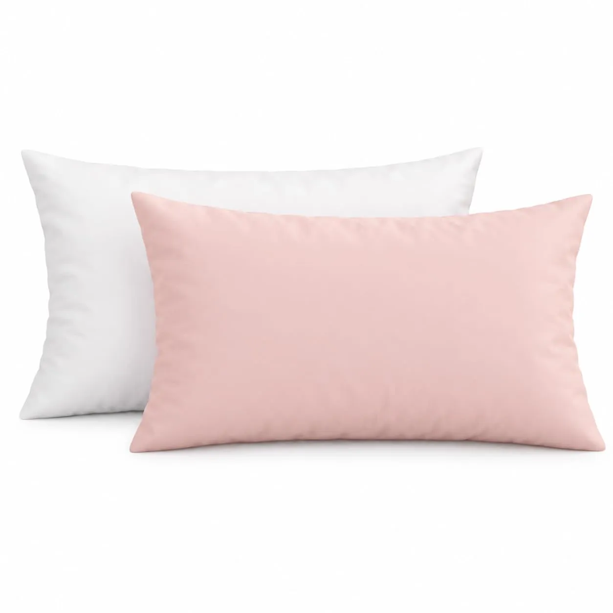 PETTI Artigiani Italiani Federe Cuscino 50x30 cm in Microfibra, Set 2 Fodere Double Face Bianco Cipria Chiaro - immagine 1