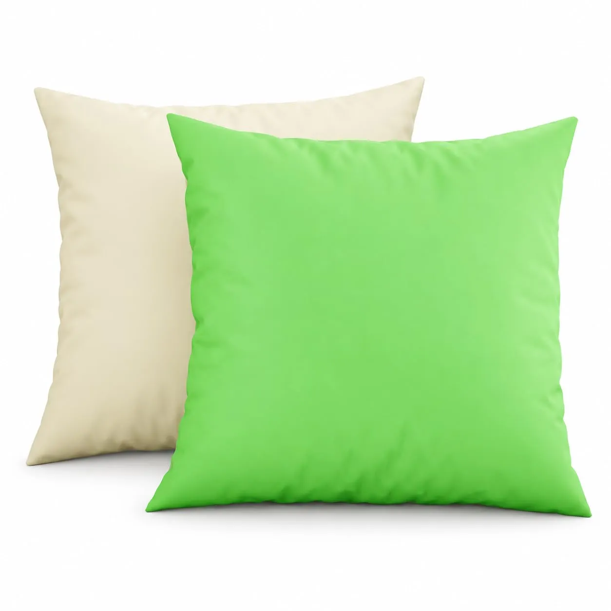 PETTI Artigiani Italiani - Coppia di Federe Cuscino 50x50 cm in Microfibra Double Face Verde Mela Panna, Set di 2 - immagine 1
