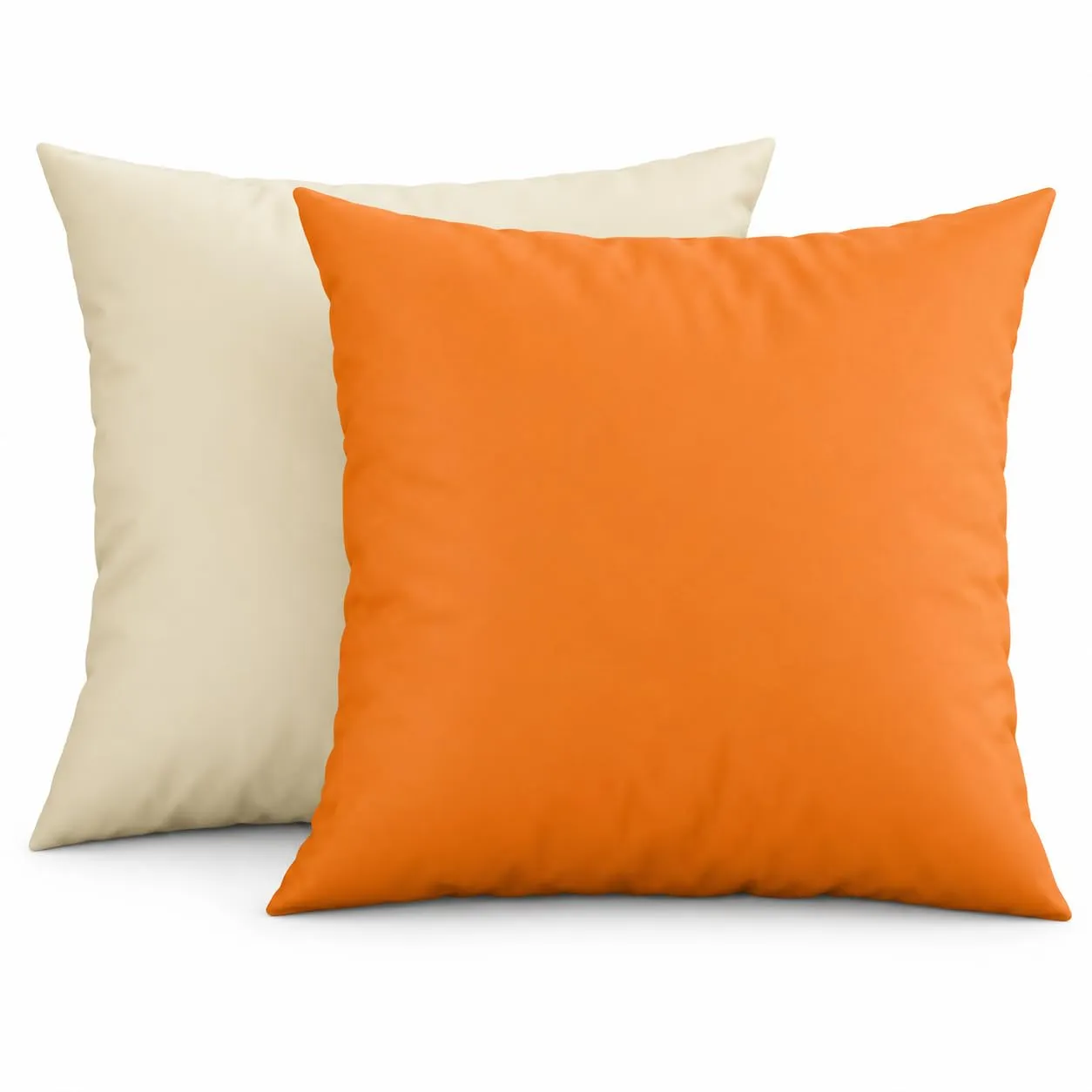 PETTI Artigiani Italiani Coppia di Federe Cuscino 65x65 cm in Microfibra Double Face Arancione Panna, Set di 2 - immagine 1
