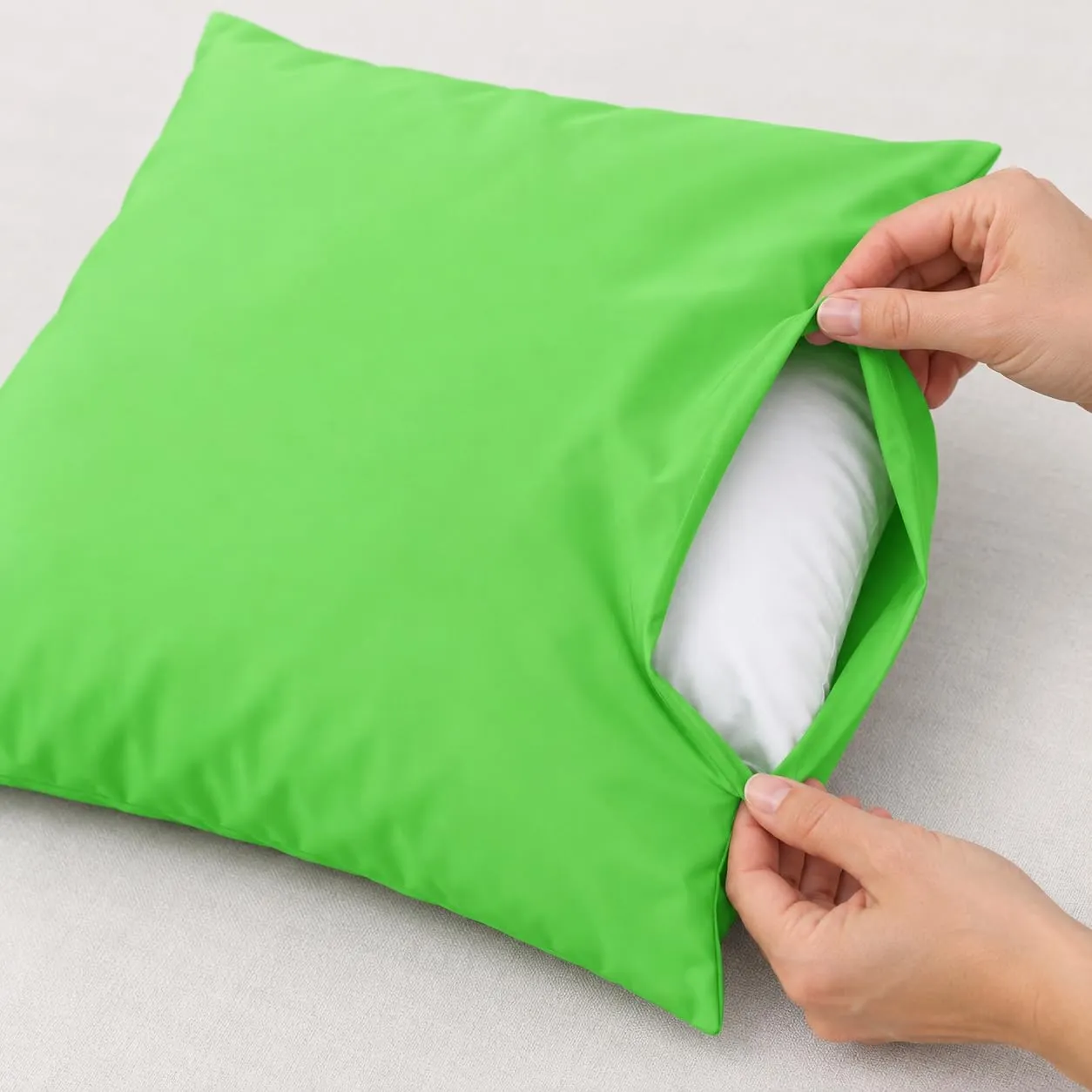 PETTI Artigiani Italiani Coppia di Federe Cuscino 80x80 cm in Microfibra Verde Mela, Set di 2 - immagine 6