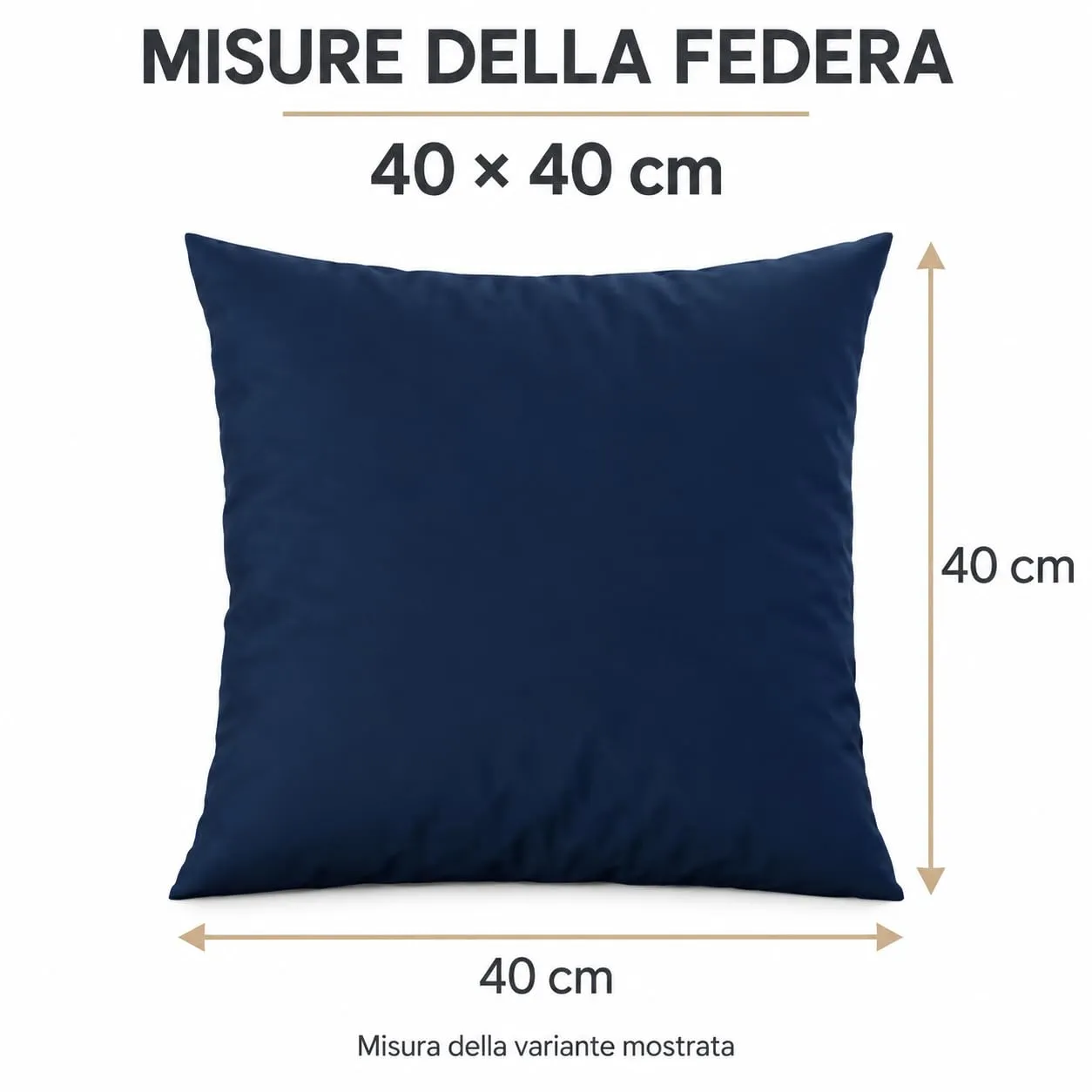 PETTI Artigiani Italiani Coppia di Federe Cuscino 40x40 cm in Microfibra Double Face Blu Elettrico Notte, Set di 2 - immagine 4