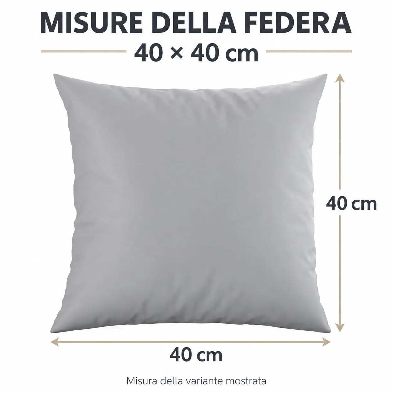 PETTI Artigiani Italiani - Set di 2 Federe per Cuscino 40x40 cm in Microfibra Double Face, Bianco Grigio Chiaro - immagine 4