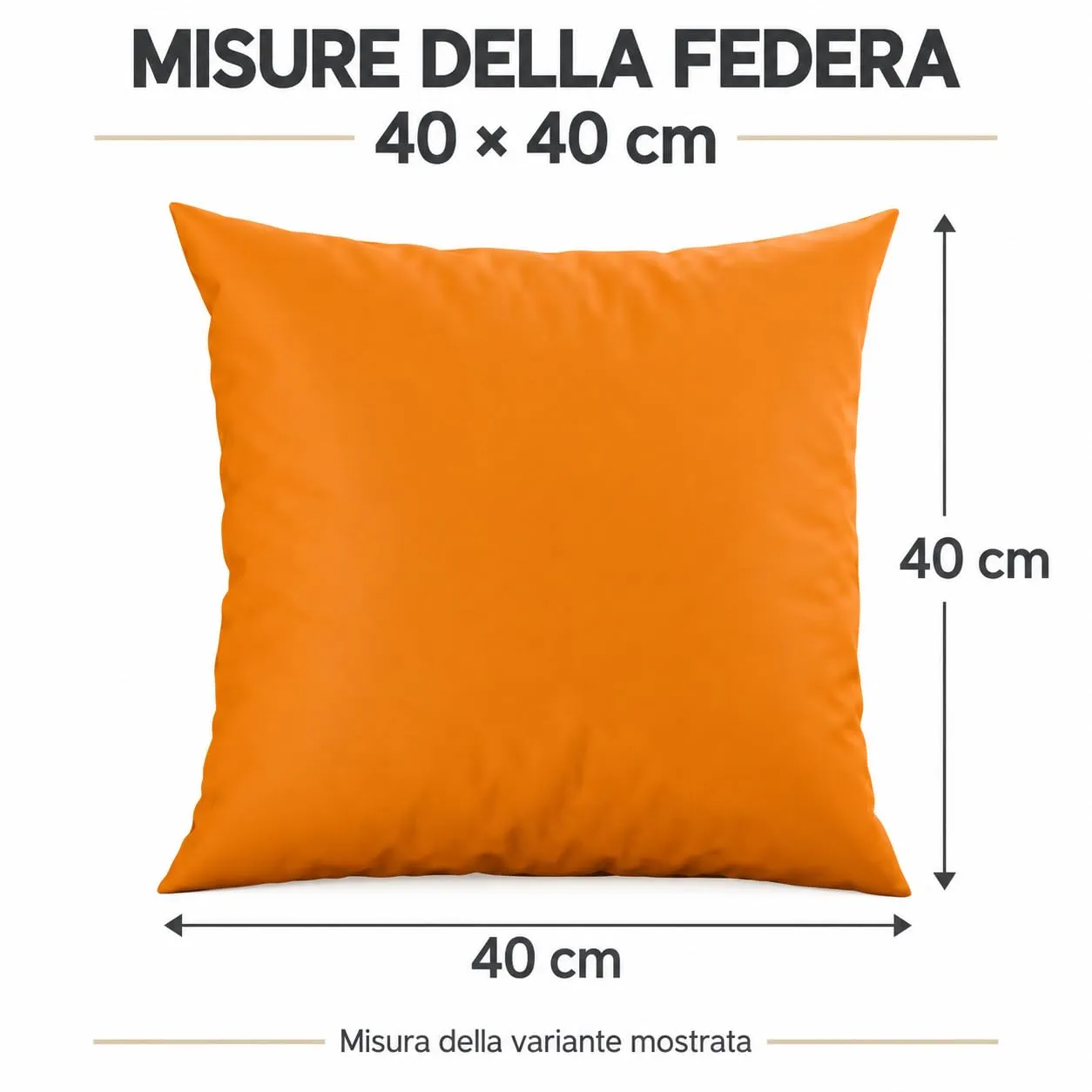 PETTI Artigiani Italiani Coppia di Federe Cuscino 40x40 cm in Microfibra Double Face Arancione Tiffany, Set 2 - immagine 4